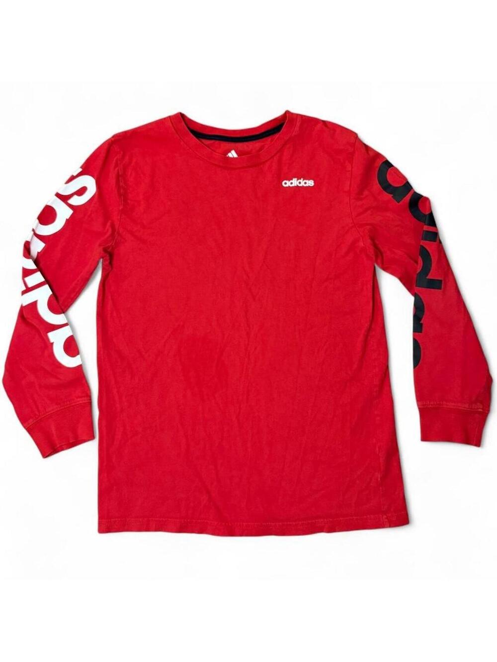 Adidas Boys 10/12 Long Sleeve Shirt Red Black